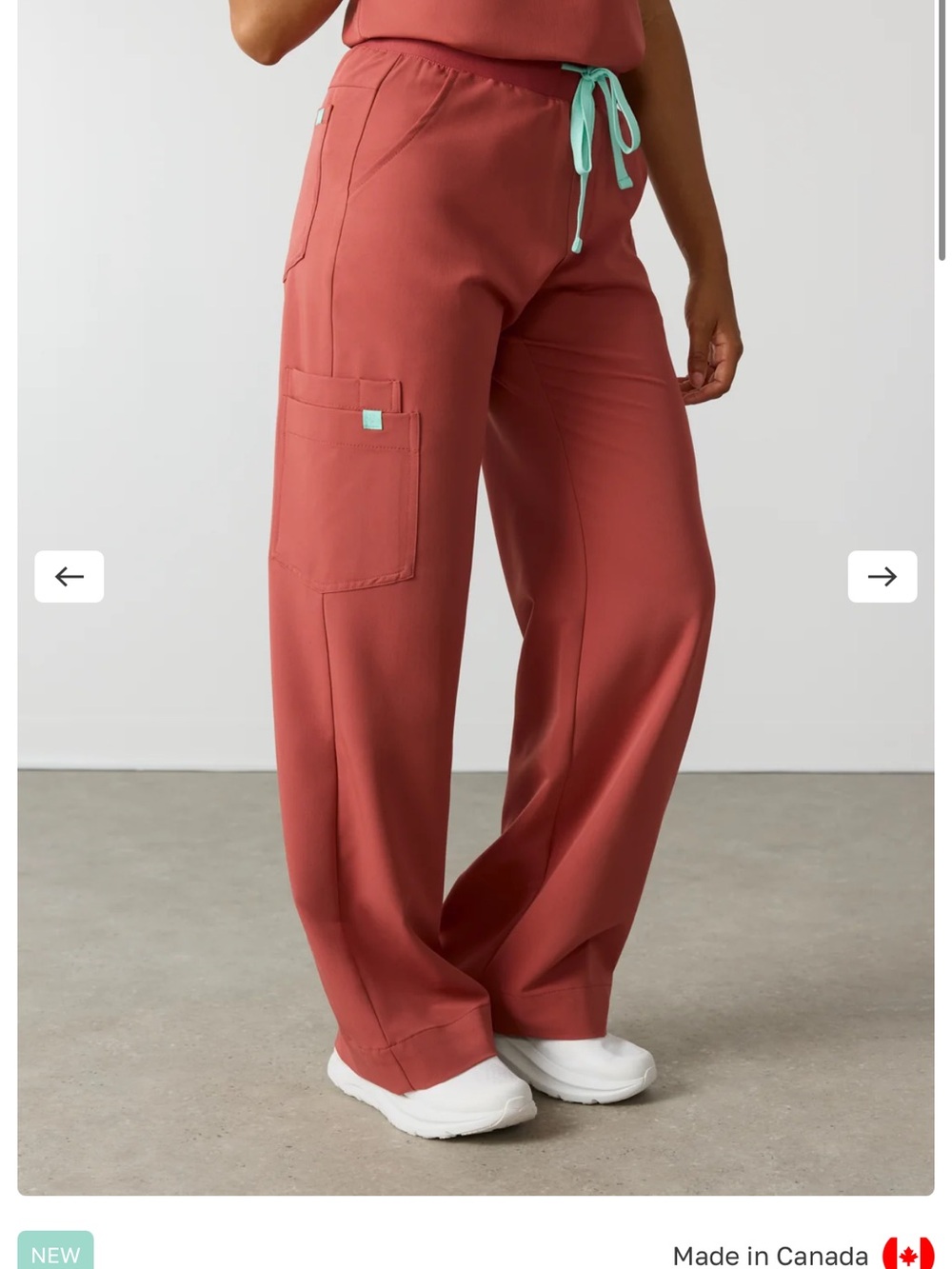 Women's Mila Wide Leg Scrub Pants in Small - Marsala